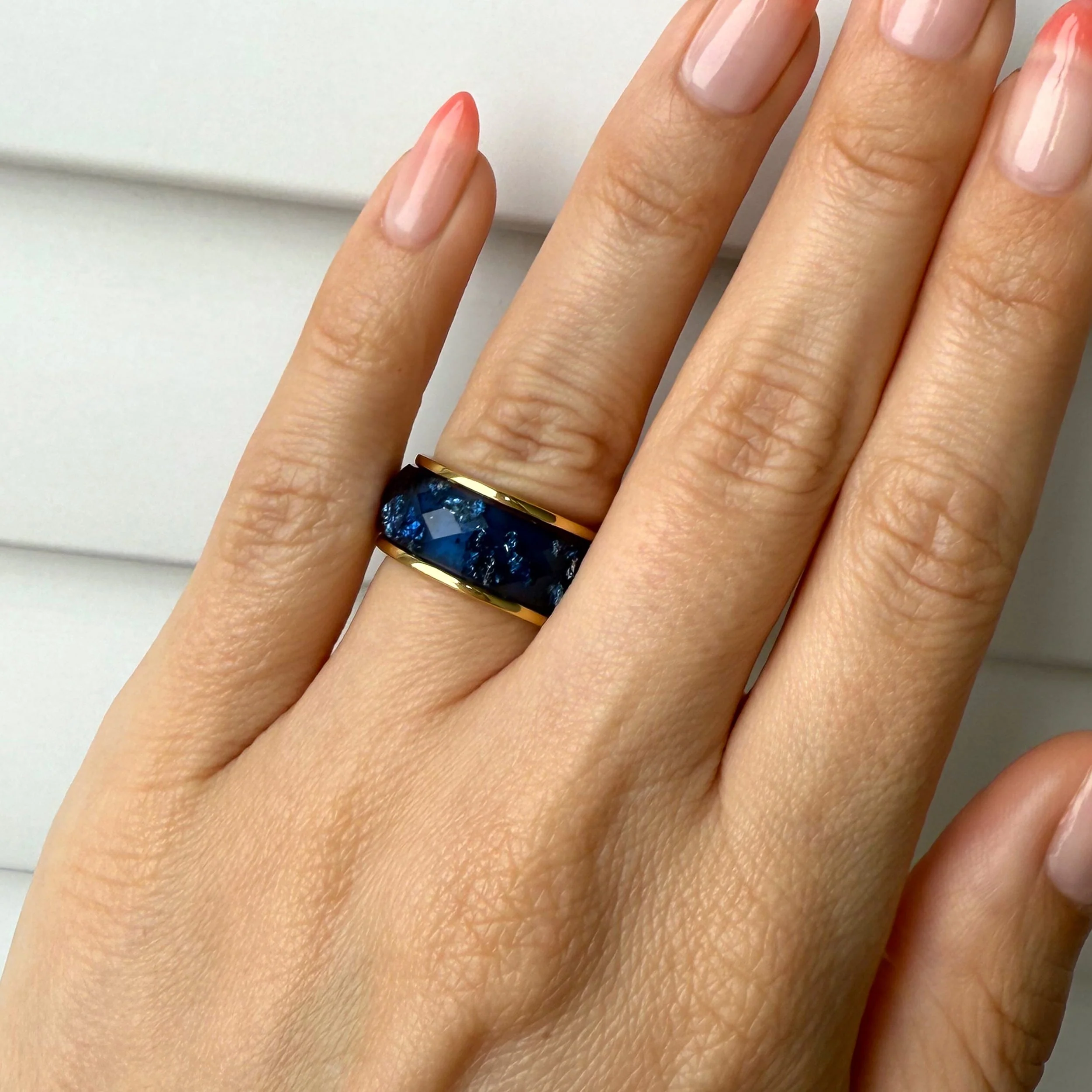 2in1 Resin Ring - Deep Blue - Image 6