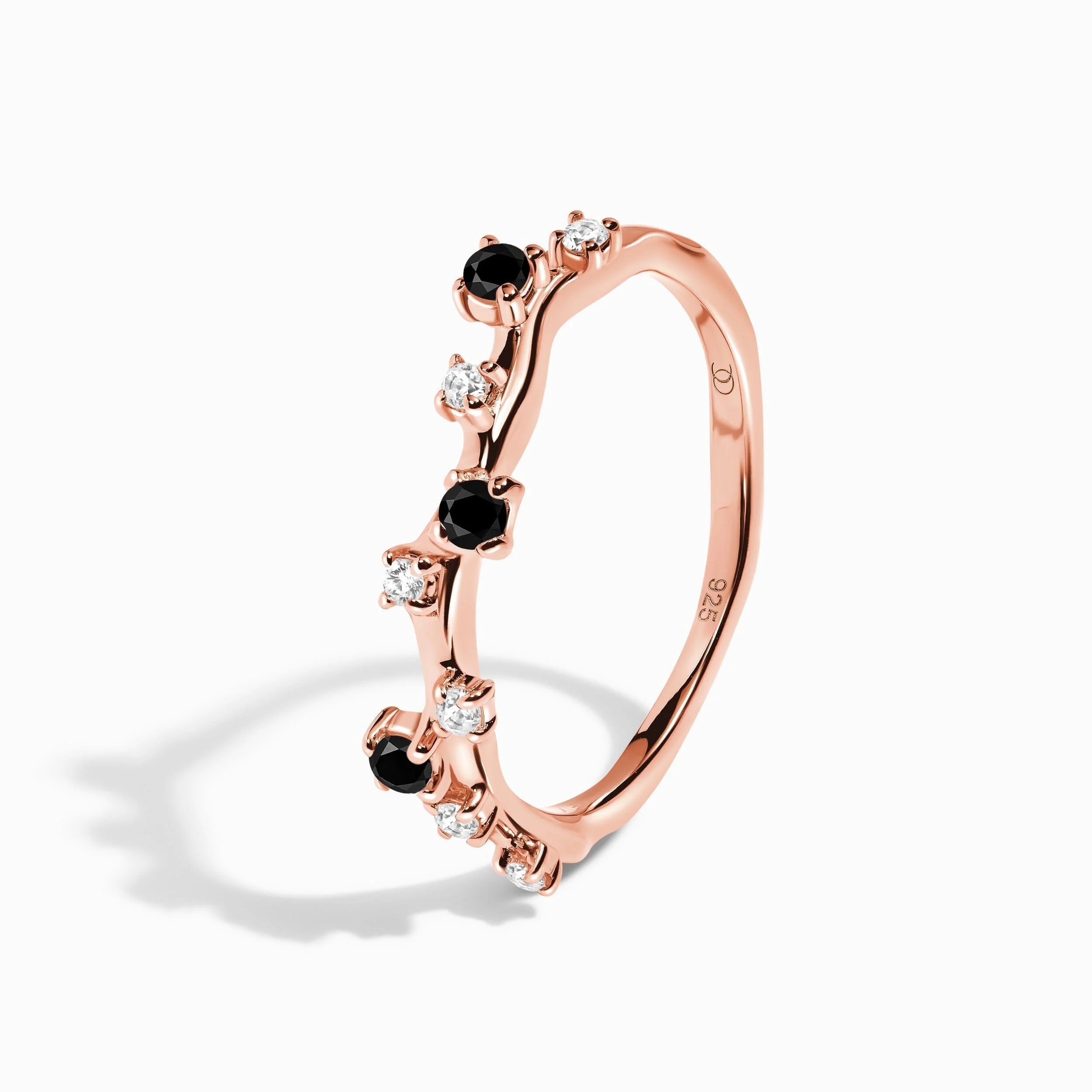 Black Obsidian Flow Ring & Black Onyx Stardust Band - Image 34