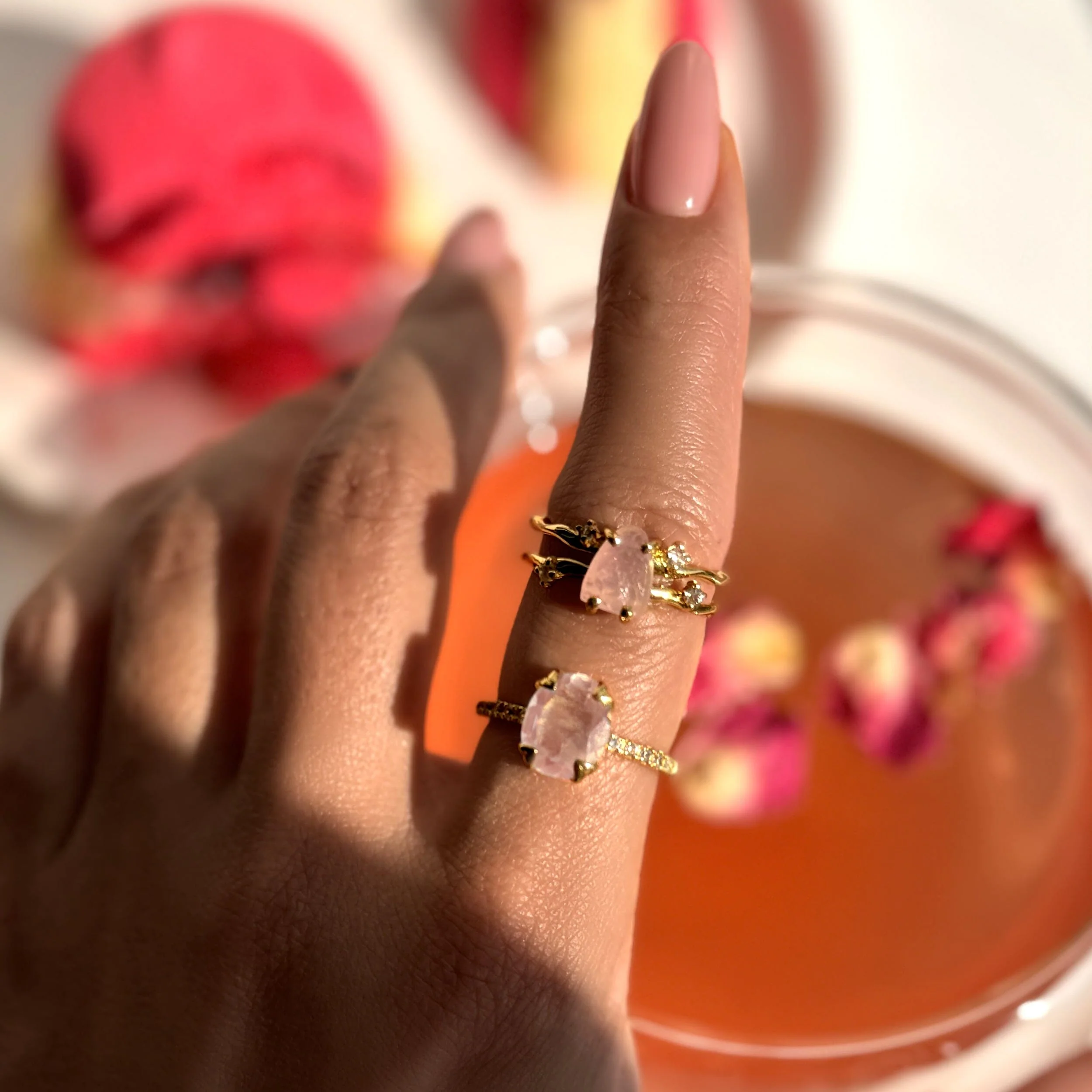 Rose Quartz Ring - Harlow - Image 15