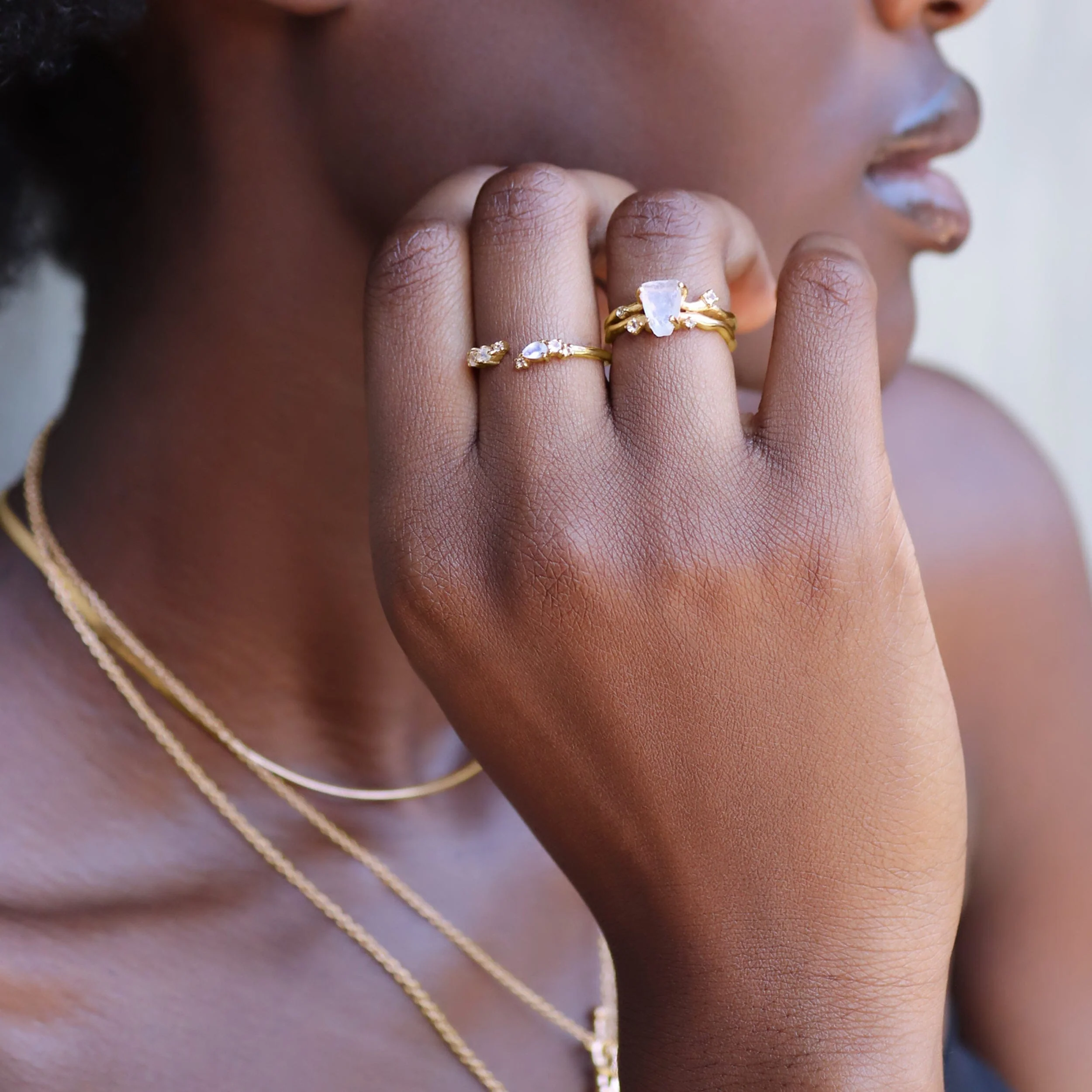Adjustable Moonstone Ring Flourish - June Birthstone - Image 21